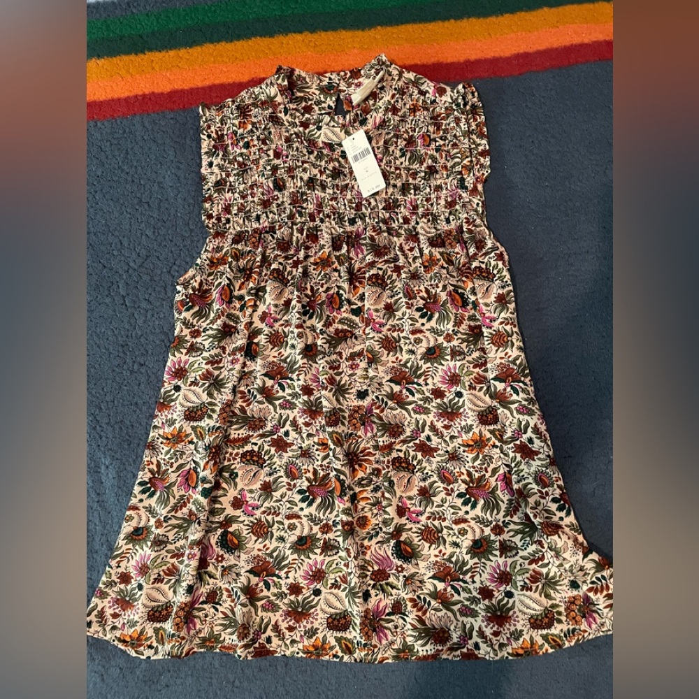 Anthropologie Maeve Smocked Sleeveless Blouse